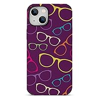 Colorful Sunglasses Pattern Protective Phone Case Slim Leather Case Shockproof Phone Cover Shell Compatible for iPhone 13