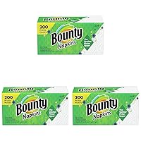 Bounty Paper Napkins, White, 200 Count (Pack of 3)