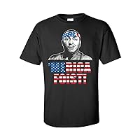 Funny Three Stooges 'Merica First American Flag Short Sleeve T-shirt-Black-4xl