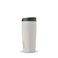 Owala SmoothSip Insulated Stainless Steel Coffee Tumbler, Reusable Iced Coffee Cup, Hot Coffee Travel Mug, BPA Free 20 oz, Gray (Cloudscape)