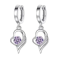 Earrings for Women Heart Rhinestone Earrings Thin Dangle Elegant Rhinestone Earrings Water Drop Copper Earrings