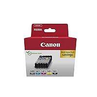 Canon PGI-580 CLI-581 BK C M Y PGBK Pack of 5 cartridges (Black Cyan Magenta Yellow Office Black Colour) Genuine (Recyclable Cardboard Multipack)