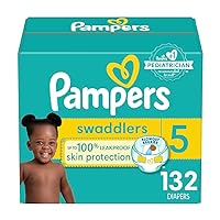 Pampers Swaddlers Diapers - Size 5, One Month Supply (132 Count), Ultra Soft Disposable Baby Diapers