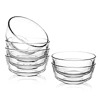 Sweejar 8 oz Glass Bowls Set(6 pack),Small Bowls for Kitchen,Dessert Bowls for Ice Cream,Snack Bowls,Side Dishes,Small Serving Bowls for Dipping,Prep