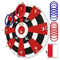 SWOOC Games ‒ Hook Darts Ring Toss Game ‒ Wood Board & Soft Rings ‒ 20+ Games Included for Kids & Adults ‒ Wall Mount Games ‒ Ring and Hook Game ‒ Ring Game ‒ Wall Games for Game Room, Patio, Garage