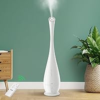 Humidifier for Bedroom, 5L Cool Mist Floor Humidifiers for Large Room, Quiet Ultrasonic Humidifier with Smart Humidistat Mode and Essential Oil Diffuser, Baby Humidifiers with Sleep Mode, White