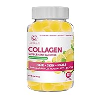 Collagen Gummies for Women and Men with Biotin Zinc Vitamin C and E - Anti Aging, Hair Growth, Skin Care & Strong Nails Protein Collagen Supplements - Non-GMO, Gluten Free - 60 Collagen Gummy Vitamins