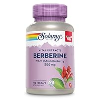 SOLARAY Berberine 500 mg from Indian Barberry Root, Berberine HCl Extract for Healthy Metabolism and Ketone Synthesis Support, AMPK Activator, 60 Day Guarantee