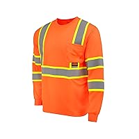 Radians Standard Safety Shirt, Hi-Vis Orange