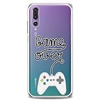 TPU Case Replacement for Huawei Mate 40 P50 P30 P20 P10 Plus 20X Nova 8 Pro Retro Video Gamepad Clear Soft Game Over Cute Manly Top Slim fit Print Quote Gamer Flexible Silicone Design Boys