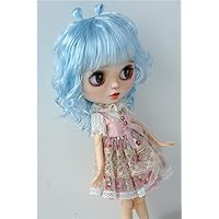 Blythes & Qbaby Doll Wigs JD544 10-11inch Lovely Snail Feeler Synthetic Mohair BJD Doll Wigs (Blue)