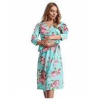 Galabloomer Maternity Robe and Baby Receiving Blanket, Matching Mommy Labor Delivery Robe and Swaddle Set