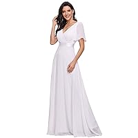Ever-Pretty Women's Formal Dress Short Sleeve V-Neck Evening Dress Floor Length Mother of The Bride Dress 09890