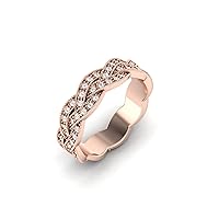 GEMHUB Unique Womens Ring Rose Gold 14k 0. CARAT Round Eternity Diamond G VS1 Lab Created Size 5 6 7 79