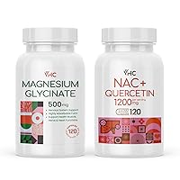 Magnesium Glycinate 500mg, NAC Supplement (N-Acetyl Cysteine) 1200mg