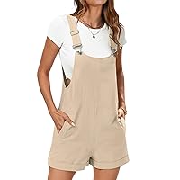 ANRABESS Women's Short Overalls Summer Adjustable Strap Loose Fit Bib Shortalls Maternity Romper Travel Vacation Clothes