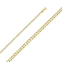 10k Yellow Solid Gold Cuban Chain Necklace, 2.0 mm | Gold Jewelry for Men and Women