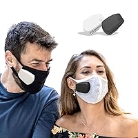 PuriCurrent, Black & White Bundle set. BREATHE AND IDENTIFY EASILY. Clip on Mask and Get More Ventilating & Purified Fresh Air. No Extra Accessories Required to save more money.