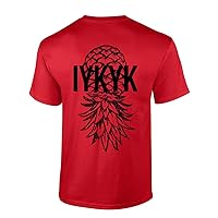 Mens Funny Upside Down Pineapple IYKYK Distressed Short Sleeve T-Shirt Graphic Tee