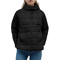 Flygo Womens Oversized Puffer Jacket Packable Quilted Pullover Jackets Hoodies Lightweight Padded Down Coat