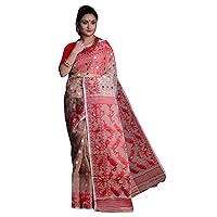 Indian Woman Summer Formal cotton Soft dhakai Sarees jamdani hand Weaving Phulkari Muslim sari 937c