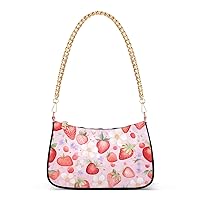 Shoulder Bags for Women Strawberry Hobo Tote Handbag Small Clutch Purse with Zipper Closure23