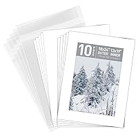 Golden State Art, 18x24 White Pre-Cut Acid-Free whitecore mat for 13x19 + Back+Bag (10 Pack)