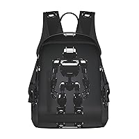 Black robot print Lightweight Laptop Backpack Travel Daypack Bookbag for Women Men for Travel Work