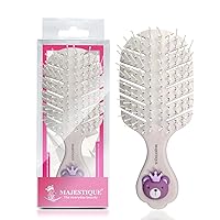Majestique Small Hair Brush - Travel Detangling Brushes - 100% Bio-Friendly Detangling Brush for Baby Kids, Women, Men - Mini Hair Brush - Pocket Pro, for Curly Hair, Wet Dry Hair Tangle Brush