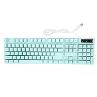 Gaming Keyboard, One Piece Design Quick Response Mechanical Keyboard 104 Keys Wired for Gaming for Office for Home(H600 blue-single keyboard)