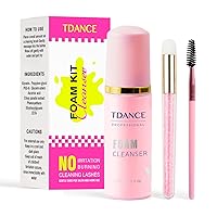TDANCE Eyelash Extension Cleanser + Brush/Eyelash Extension Shampoo/Wash for Extensions & Natural Lashes/Lash Shampoo for Professional & Home Use (60ml)