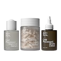 ACT+ ACRE Cold Processed Stem Scalp Cell Serum and Thick and Full Hair Capsules and Scalp Detox Oil - Promotes Thicker and Fuller-Looking Hair - Soothes and Hydrates the Scalp