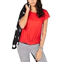 I-N-C Womens Solid Pullover Blouse, Red, Small