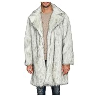 Men's Fashion Mens Warm Thick Coat Jacket Faux Fur Outwear Cardigan Overcoat Winter Coat Lightweight Snow Jacket Parka