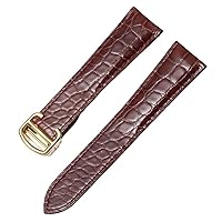 Alligator Genuine Leather Watch Strap For Cartier Solo Tank London Calibo Leather Watch Band Men And Women 16mm 18mm 20mm 22mm