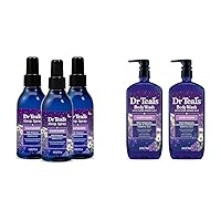 Sleep Spray with Melatonin & Essential Oil Blend, 6 fl oz (Pack of 3) & Sleep Blend Body Wash with Pure Epsom Salt, Melatonin & Essential Oil Blend, 24 fl oz (Pack of 2)