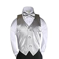 23 Color 2pc Boys Formal Satin Vest and Bow Tie Sets from 8 to 20 Years