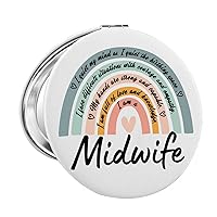 MAOFAED Midwife Gift Midwife Makeup Mirror for Women Midwife Graduation Gift Midwife Appreciation Gift (Midwife Mirror)