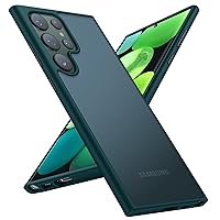 TORRAS Shockproof Designed for Samsung Galaxy S23 Ultra Case [Military Grade Drop Tested] Semi-Clear S23 Ultra Case Hard Back & Soft Edge Slim Protective for Galaxy S23 Ultra Case, Alpine Green