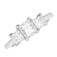 1.50ct EGL Certified Princess Diamond Three-Stone Engagement Ring in Platinum