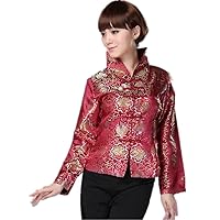 Long Sleeve Chinese Blouse Flower Embroidery Shirt