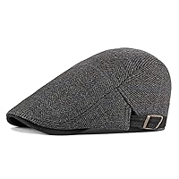 Anshili Men's Flat Cap Women's Checked Ski Hat Newsboy Cap Flat Cap