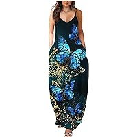 Summer Casual Dress for Women 2023 V Neck Raglan Sleeve Sundress Flare Twist Front Flowy Tiered Maxi Beach Dress