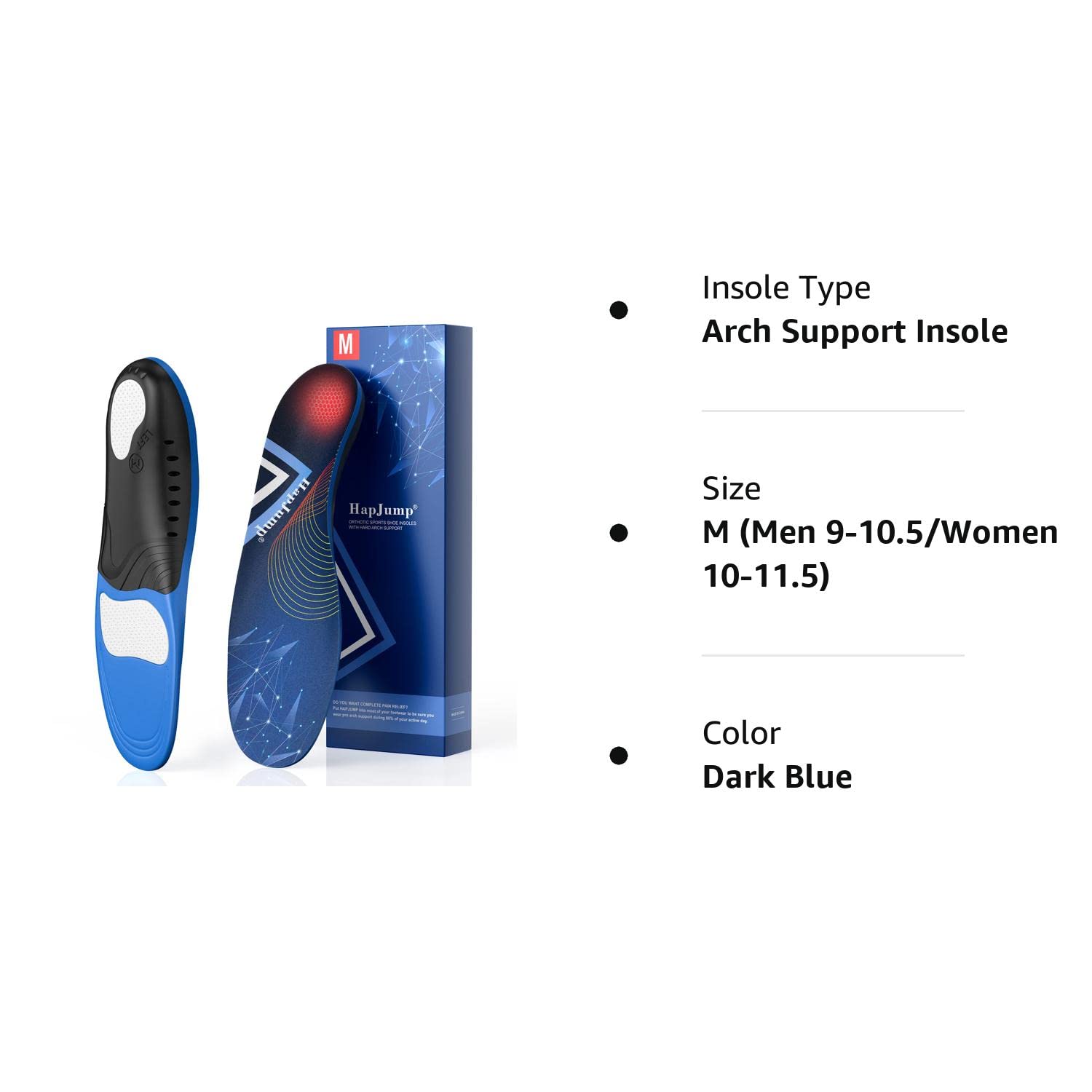 Peppy Feet Basic Orthotic Flexible Arch Support Shoe Insoles