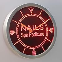 nc0314-r Nail Spa Pedicure Beauty Salon Neon Sign LED Wall Clock
