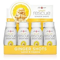 Ginger Rescue Shots by The Ginger People – Energy Boosting, Caffeine Free Energy, Digestive Heath, Lemon & Cayenne Flavor, 2 Fl Oz (Pack of 12)