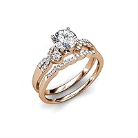 Round Natural Diamond 1 3/8 ctw Women Engagement Ring 18K Gold