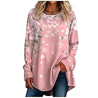 70S Outfits for Women,Women's Casual Plus Sizelong Sleeved Round Neck Gradient Printing T-Shirt Top Pullover