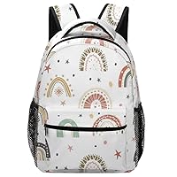 Laptop Backpack for Traveling Festive Boho Rainbow Stars Carry on Business Backpack for Men Women Casual Daypack Hiking Sporting Bag