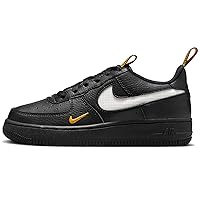Nike Air Force 1 LV8 Big Kids' Shoes (HF0095-001, Black/University Gold/White) Size 6.5